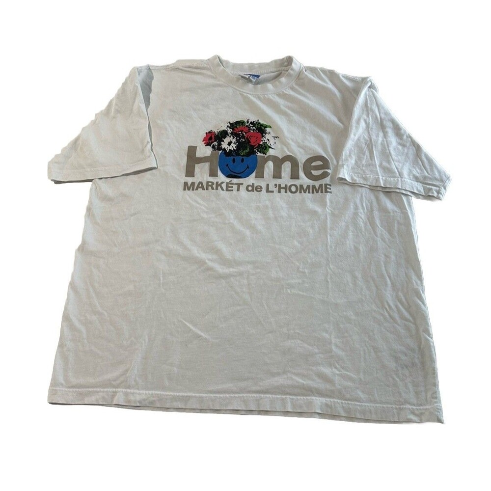 Market Smiley de L'Homme Home floral graphic Tee Crew Short Sleeve XXL